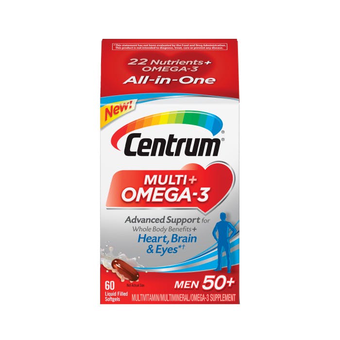 Multivitaminas Omega3 para hombres de 50+ Micronutrientes Centrum